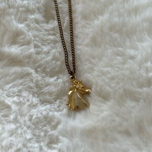 Black Beauty gold horse charm necklace